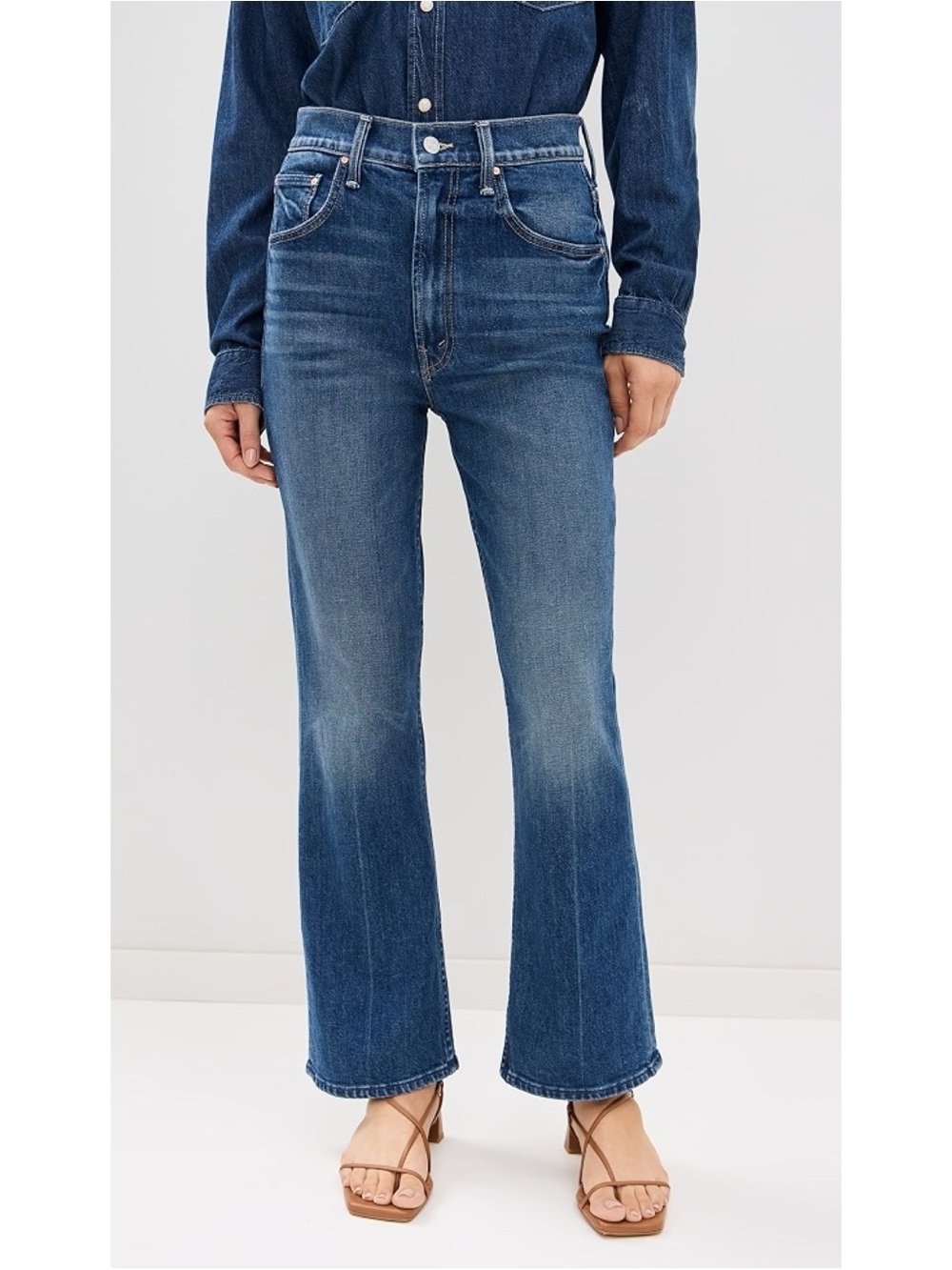 MOTHER Superior The Scooter Ankle Jeans Dark Wash Blue 27